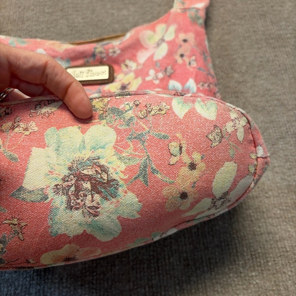 WallFlower Floral Y2K Shoulder Bag Pink Canvas Purse 0514 - Picture 4 of 6